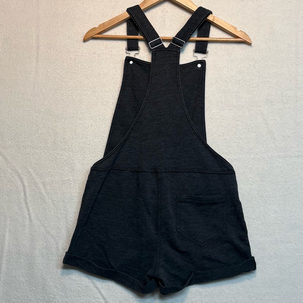 Cotton Bib Overalls Shortalls Romper Jumpsuit Heather Black Cottagecore, Boho XS